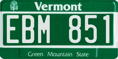VT license plate EBM851