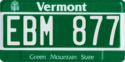 VT license plate EBM877