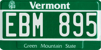 VT license plate EBM895