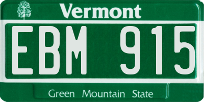 VT license plate EBM915