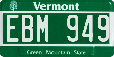VT license plate EBM949