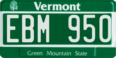 VT license plate EBM950