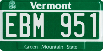 VT license plate EBM951