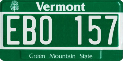 VT license plate EBO157