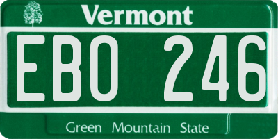 VT license plate EBO246