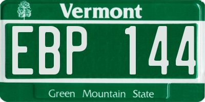 VT license plate EBP144