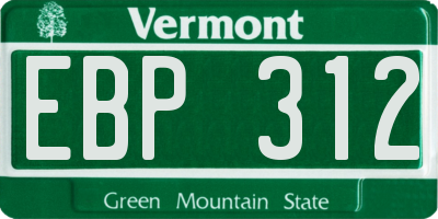 VT license plate EBP312