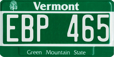 VT license plate EBP465