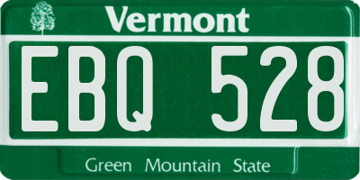 VT license plate EBQ528