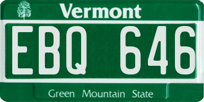 VT license plate EBQ646