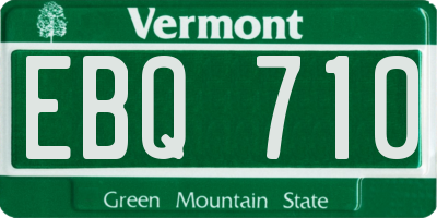 VT license plate EBQ710