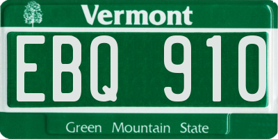 VT license plate EBQ910