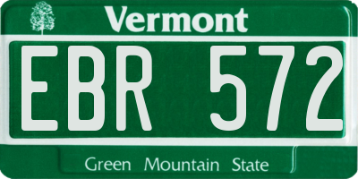 VT license plate EBR572