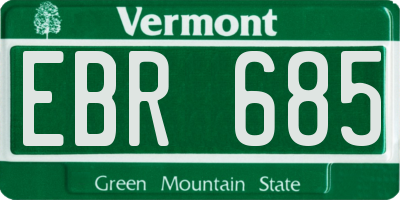 VT license plate EBR685