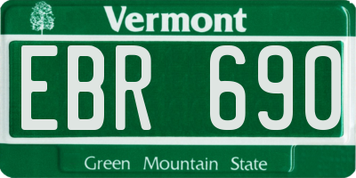 VT license plate EBR690