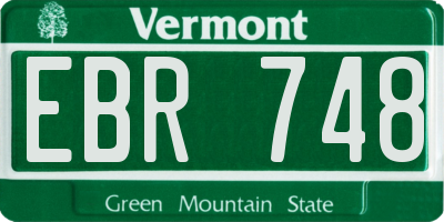 VT license plate EBR748