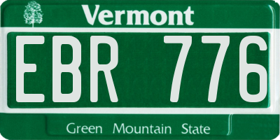 VT license plate EBR776