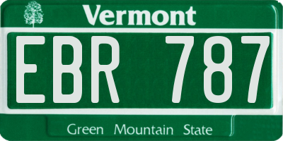 VT license plate EBR787