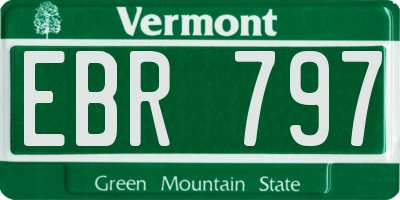VT license plate EBR797