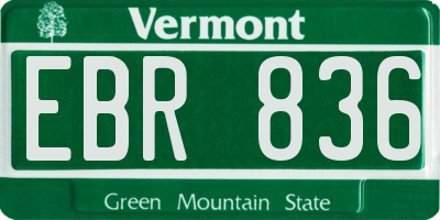VT license plate EBR836
