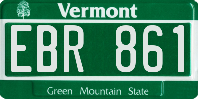 VT license plate EBR861
