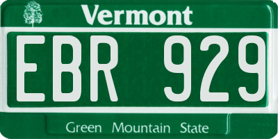 VT license plate EBR929
