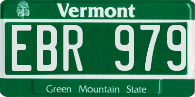 VT license plate EBR979