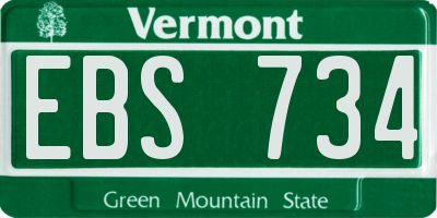 VT license plate EBS734
