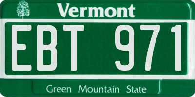 VT license plate EBT971