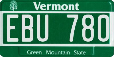 VT license plate EBU780
