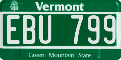 VT license plate EBU799