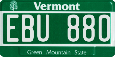 VT license plate EBU880