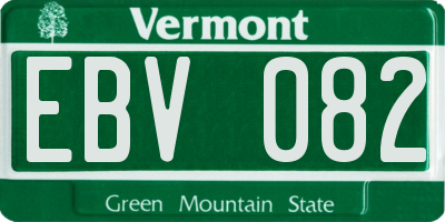 VT license plate EBV082