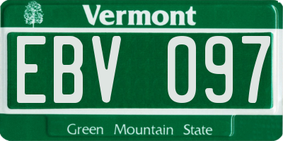 VT license plate EBV097