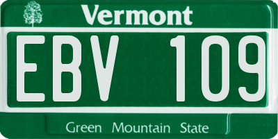 VT license plate EBV109