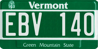 VT license plate EBV140