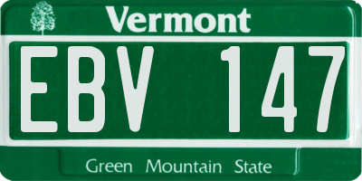 VT license plate EBV147
