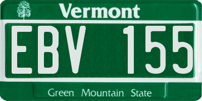VT license plate EBV155