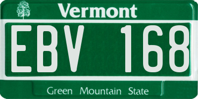 VT license plate EBV168