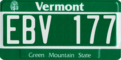 VT license plate EBV177