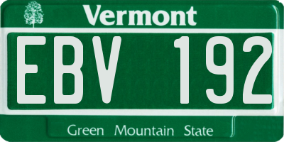 VT license plate EBV192