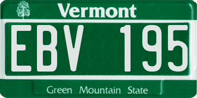 VT license plate EBV195