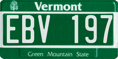 VT license plate EBV197