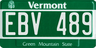 VT license plate EBV489