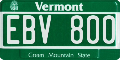 VT license plate EBV800