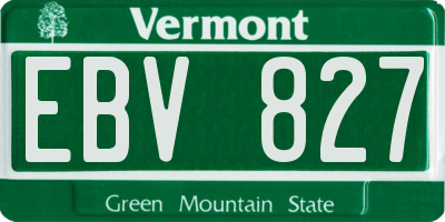 VT license plate EBV827