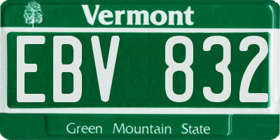 VT license plate EBV832