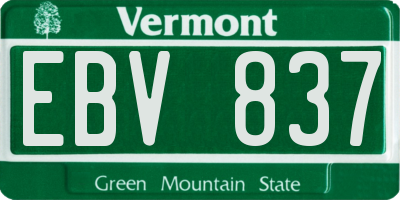 VT license plate EBV837