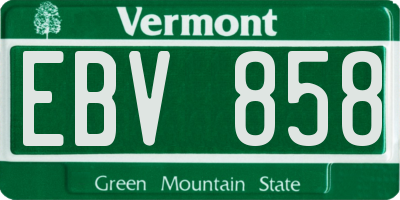 VT license plate EBV858