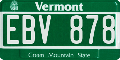 VT license plate EBV878